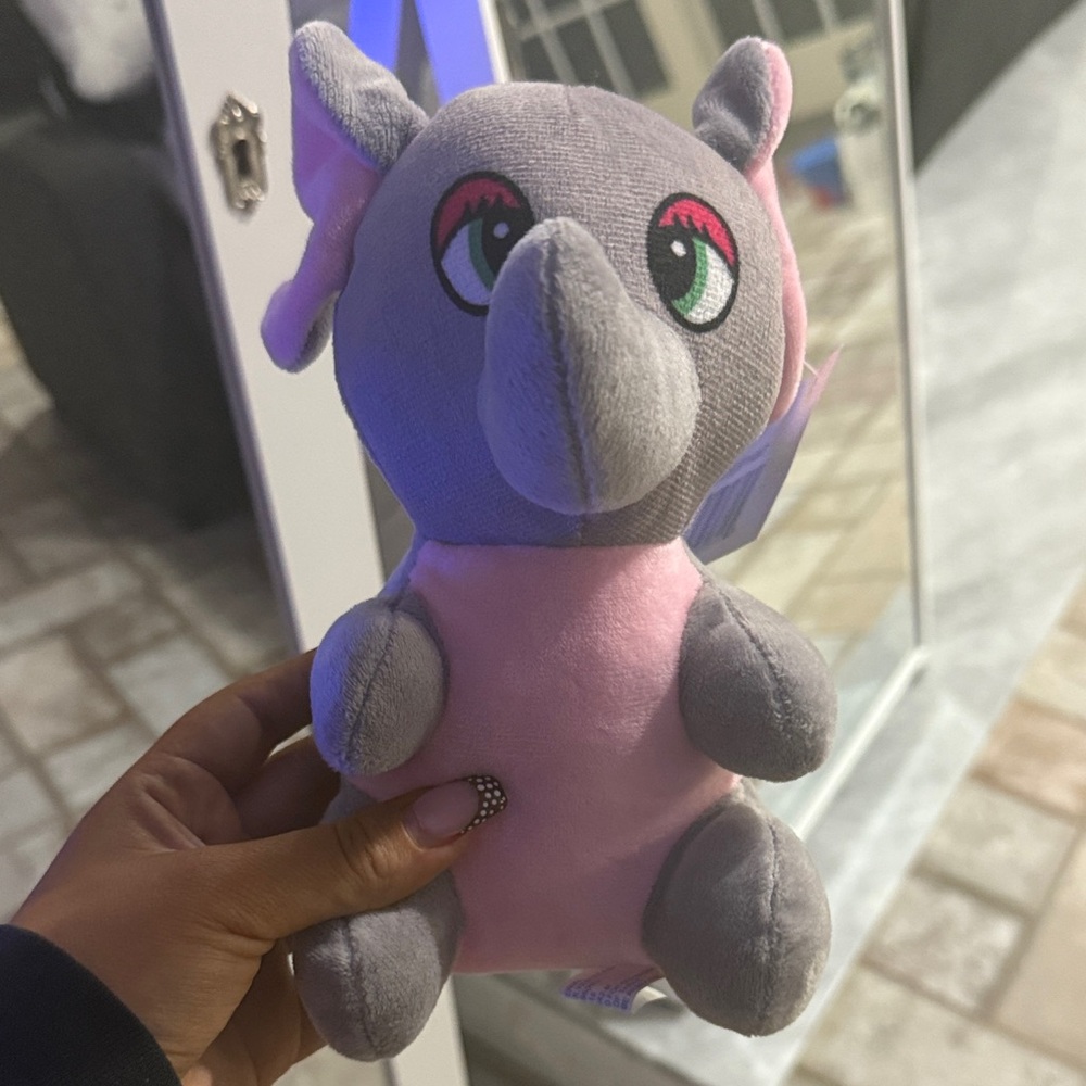 Cute Pink and Gray Elephant Stuffed Animal